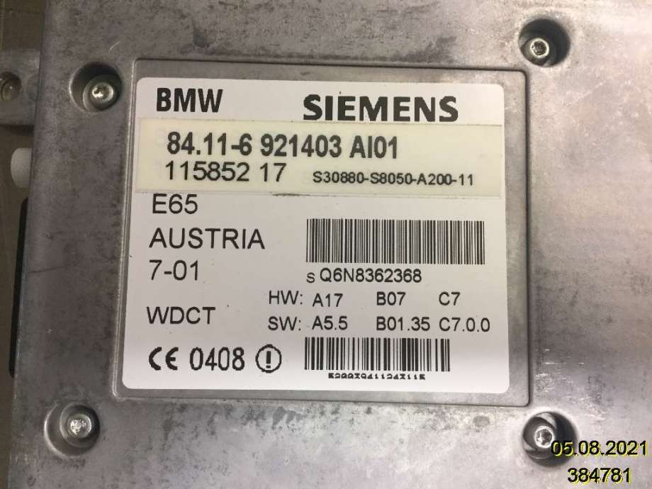Styreenhet DAB til BMW 7-Serie 2000-2008 (E65/E66/E67/E88) (E65/E66/E67/E88) (BMW|84.11-6 921403|S30880-S8050-A200-11|)