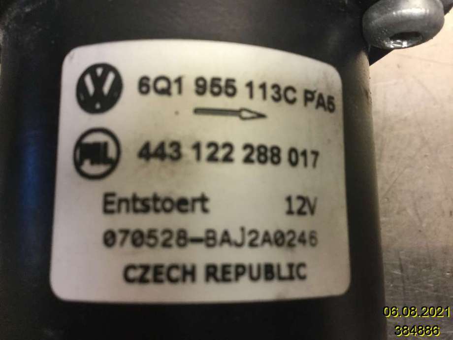 Viskermotor frontrute til VW Polo 2005-2009 (Type IV, Fase 2)  (VOLKSWAGEN|6Q1 955 113 C|443 122 288 017|)
