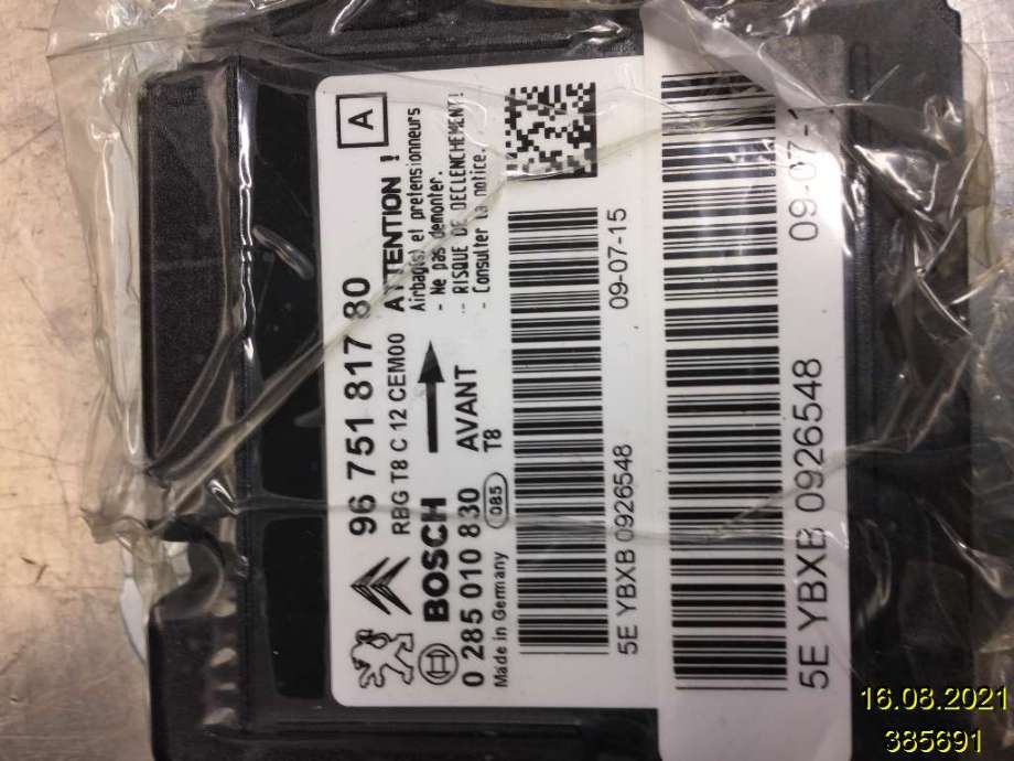 Airbag elektronikk til Peugeot 3008 2009-2016 (Type I)  (PEUGEOT|96 751 817 80|0 285 010 830|)