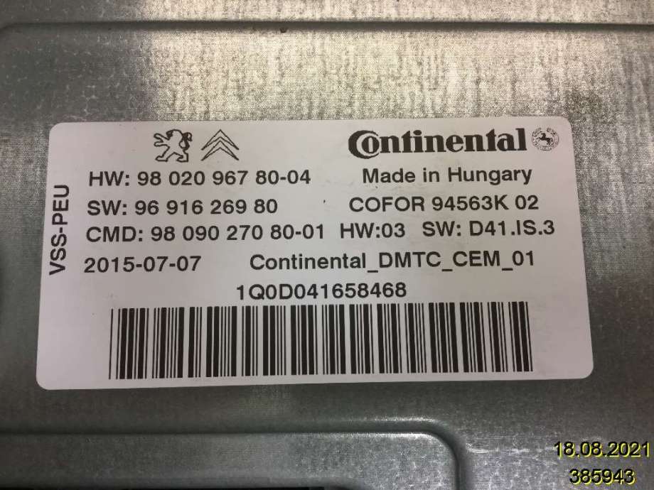 Styreenhet tenning til Peugeot 3008 2009-2016 (Type I)  (PEUGEOT||96 916 269 80)