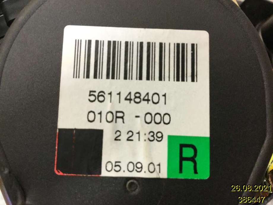 Sikkerhetsbelte foran høyre til BMW 7-Serie 2000-2008 (E65/E66/E67/E88) (E65/E66/E67/E88) (BMW|72 11 9 138 302||561148401 010R-000)