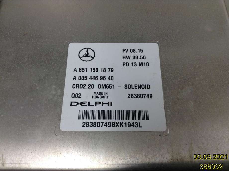 Styreenhet motor til Mercedes Vito/Viano 2010-2014 (Fase 2) (W639) (W639) (MERCEDES|A 651 150 18 79|28380749|A 005 446 96 40)