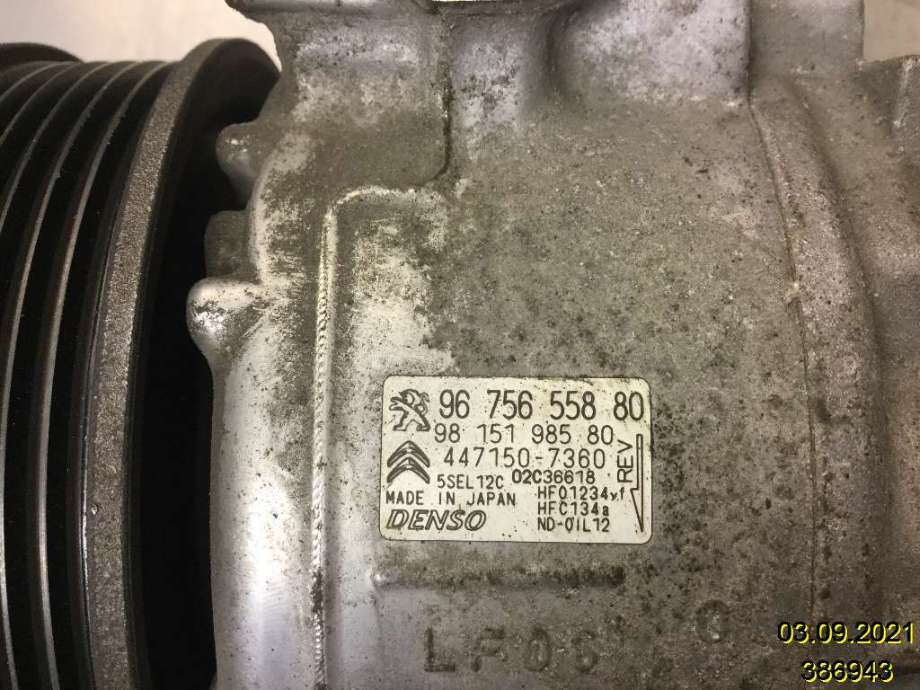 Aircondition kompressor til Peugeot Partner 2019-->> (Type III)  (PEUGEOT|96 756 558 80|447150-7360|)