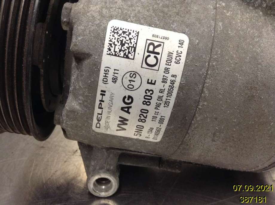Aircondition kompressor til Škoda Yeti 2009-2013 (Fase 1)  (SKODA|5N0 820 803 E|12011005846B|)