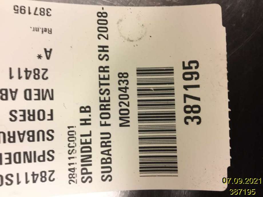 Hjulspindel høyre bak til Subaru Forester 2008-2013 (Type III)  (SUBARU|28411SC001|)