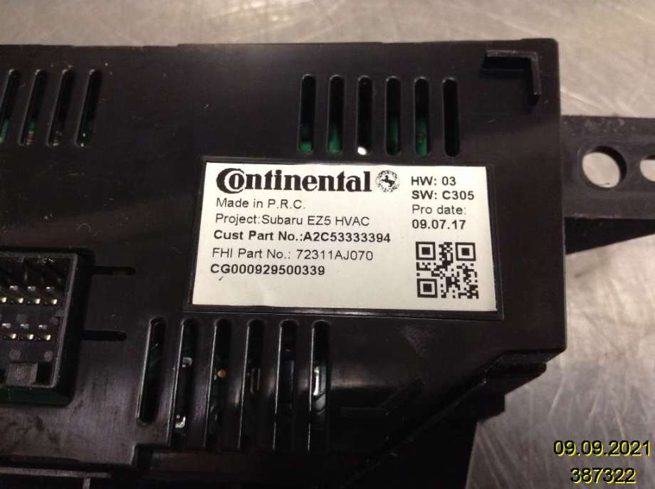 Varmeapparat betjening til Subaru Legacy 2009-2015  (SUBARU|72311AJ070|A2C53333394|)