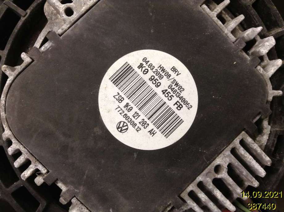 Kjølevifte til VW Golf VI 2008-2012  (VOLKSWAGEN|1K0 959 455 FB|0 481 340 052|)