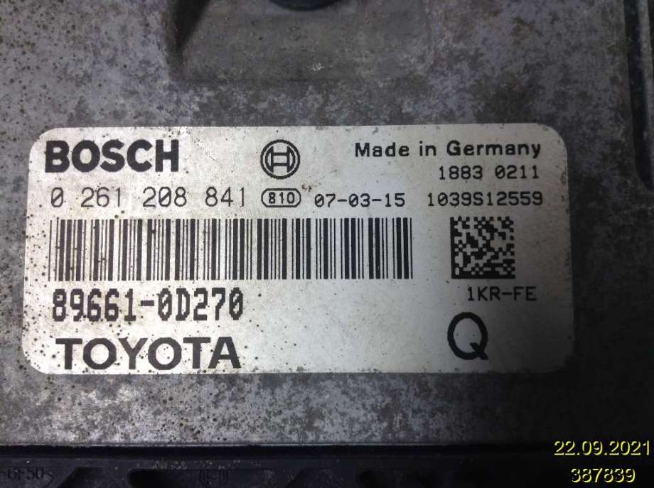 Styreenhet motor til Toyota Yaris 2006-2009 (Type II, Fase 1)  (TOYOTA|89661-0D270|0 261 208 841|)