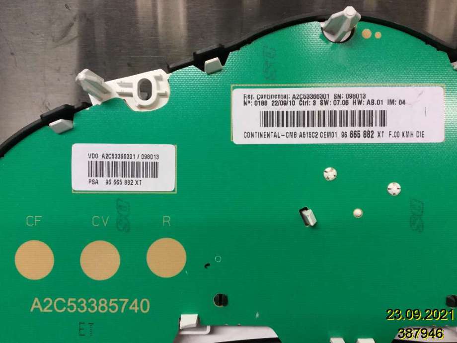 Speedometer til Citroën C3 2010-2016 (Type II)  (CITROEN|6103 GH|A2C53366301|96665882 XT)