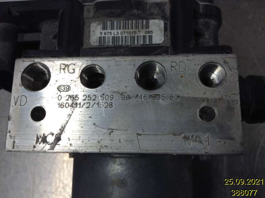 ABS sentral til Peugeot Partner 2015-2019 (Type II, Fase 2)  (PEUGEOT|9674663580|0 265 252 509|)