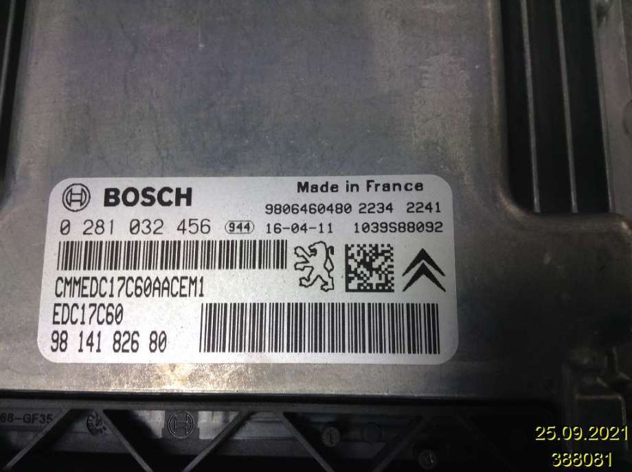 Styreenhet motor til Peugeot Partner 2015-2019 (Type II, Fase 2)  (PEUGEOT|9806460480|0 281 032 456|)