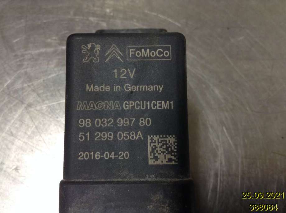 Rele gløde til Peugeot Partner 2015-2019 (Type II, Fase 2)  (PEUGEOT|9803299780|51299058A|)