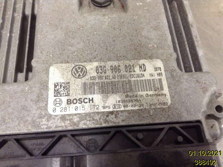 Styreenhet motor til VW Touran 2007-2010 (Type I, Fase 2) (VOLKSWAGEN|03G 906 021 ND|0 281 015 172|)