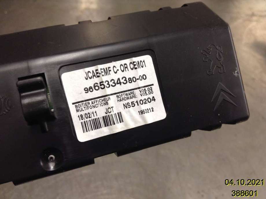 Multimedia display (MCU - Media Controller Unit) til Citroën C4 2011-2017 (Type II)  (CITROEN|9665334380-00|)