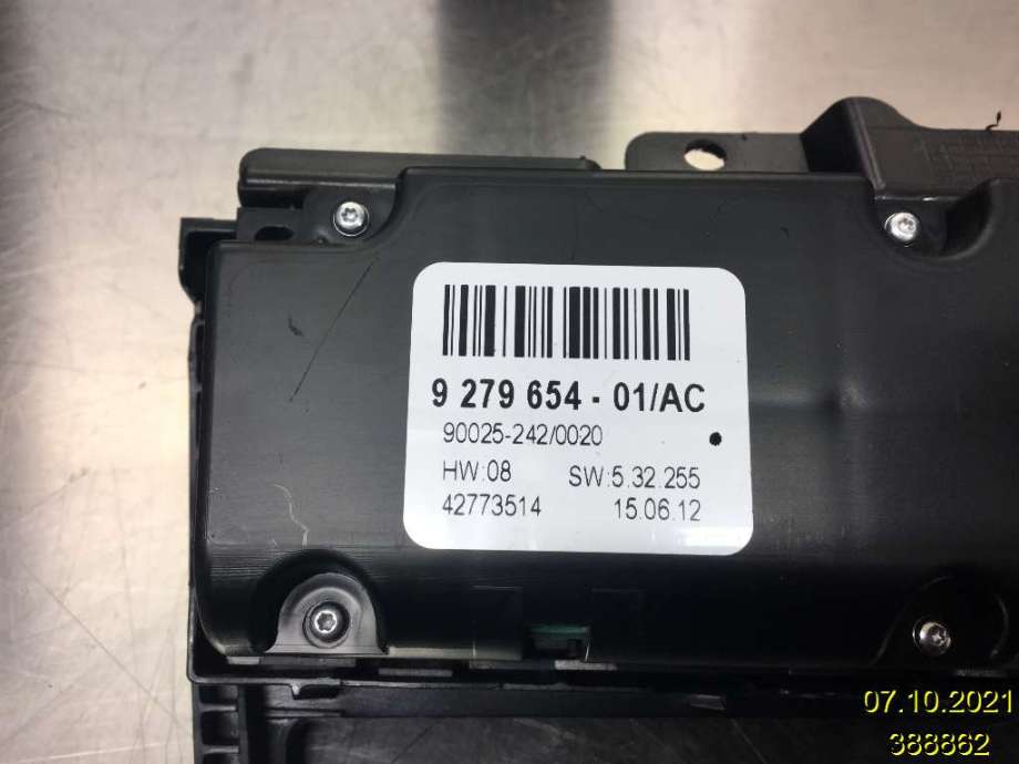 Varmeapparat betjening til BMW X5 2007-2013 (E70) (E70) (BMW|64 11 9 310 449|90025-242/0020|9 279 654-01/AC)