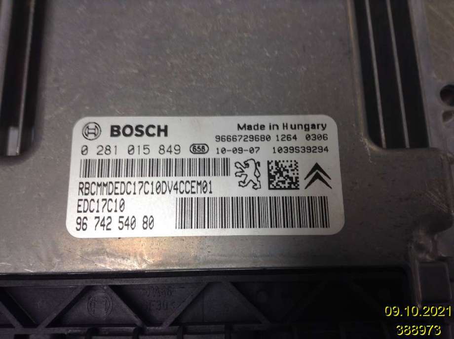 Styreenhet motor til Citroën C3 2010-2016 (Type II)  (CITROEN|96 667 296 80|0 281 015 849|)