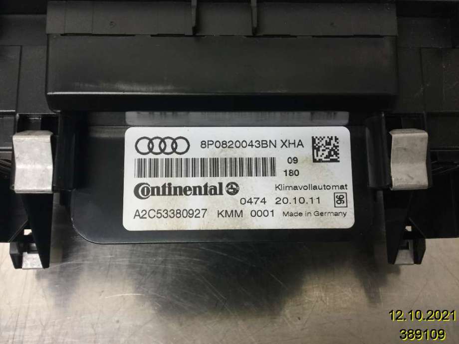 Varmeapparat betjening til Audi A3 2009-2012 (Type II, Fase 2)  (AUDI|8P0 820 043 BN|A2C53380927|)