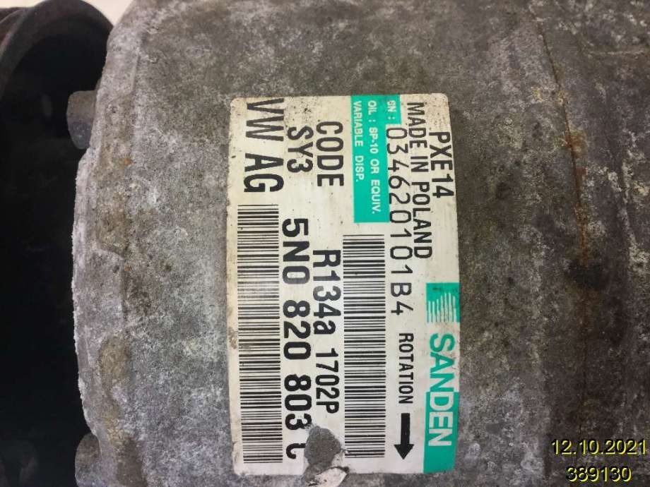 Aircondition kompressor til Audi A3 2009-2012 (Type II, Fase 2)  (AUDI|5N0 820 803 C|034620101B4|)