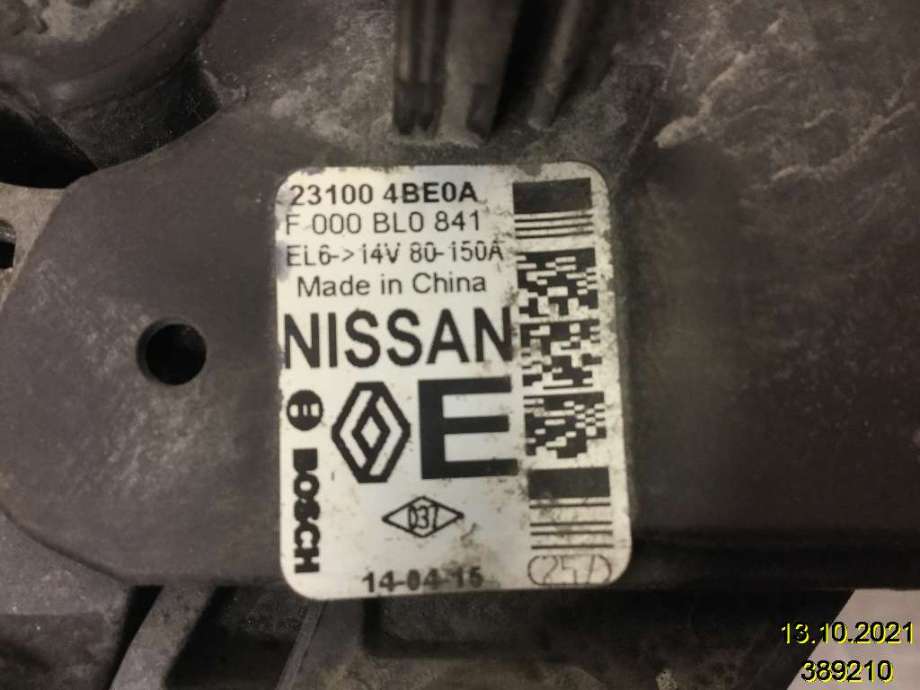 Dynamo til Nissan X-Trail 2014-2022 (T32) (T32) (NISSAN|231004BE0A|F-000 BL0 841|23100 4BE0A)