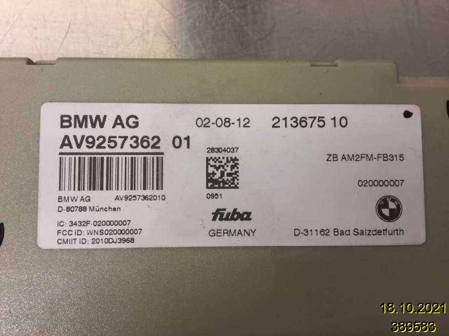 Antenne forsterker til BMW 5-Serie 2010-2017 (F10/F11) (F10/F11) (BMW|65 20 9 346 804|)