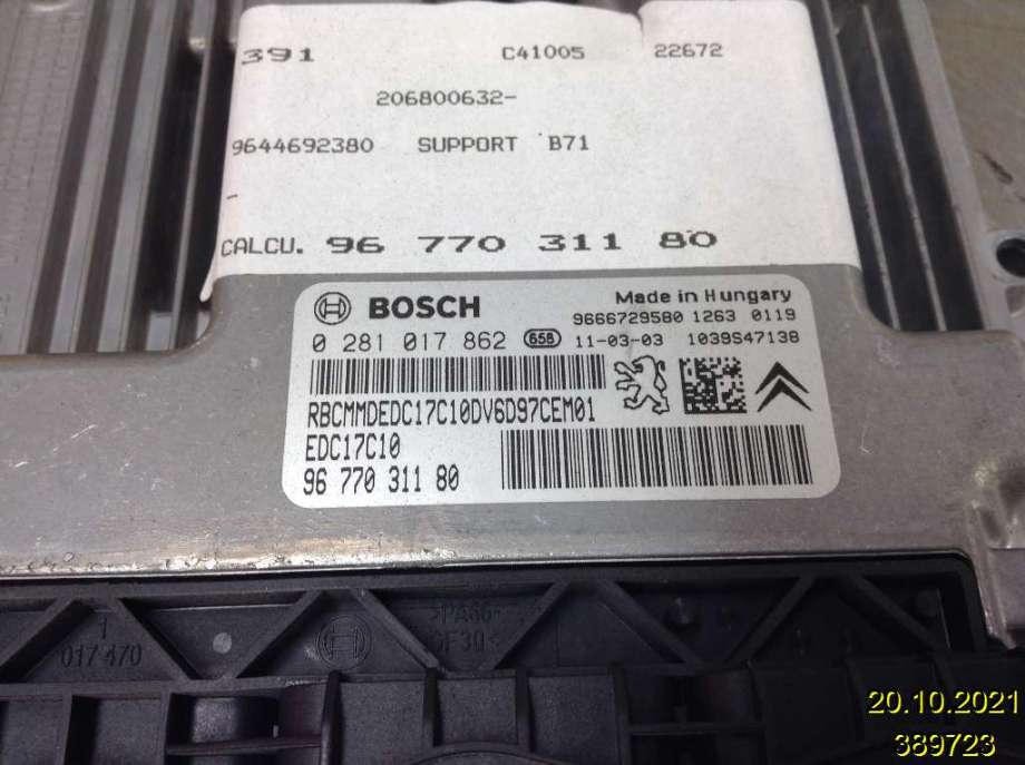 Styreenhet motor til Citroën C4 2011-2017 (Type II)  (CITROEN|9677031180|0 281 017 862|)