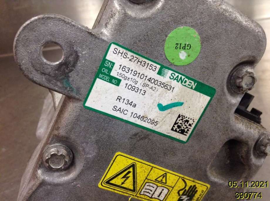 Aircondition kompressor til MG ZS EV 2019-2021 (Type I, Fase 1)  (10462095|SHS-27H3153|)