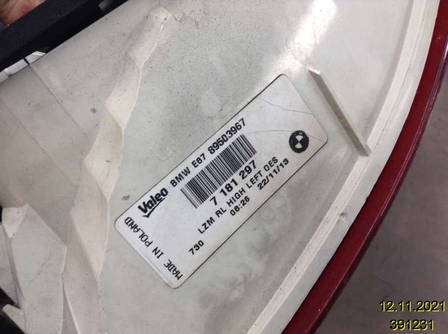 Baklykt venstre til BMW 1-Serie 2004-2011 (E81/E82/E87/E88) (E81/E82/E87/E88) (7 181 297|89503967|)