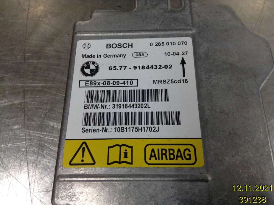 Airbag elektronikk til BMW 1-Serie 2004-2011 (E81/E82/E87/E88) (E81/E82/E87/E88) (BMW|65 77 9184432-02|0 285 010 070|)