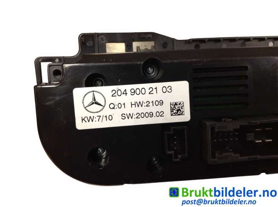 Varmeapparat betjening til Mercedes C-Klasse 2007-2011 (Fase 1) (W204) (W204) (MERCEDES|204 900 21 03|A2C53290179|)