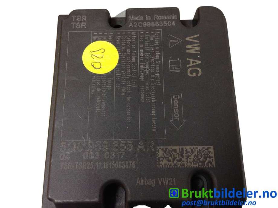 Airbag elektronikk til VW Golf VII 2017-2020 (Fase 2) (VOLKSWAGEN|5Q0 959 655 AR|A2C99883504|)