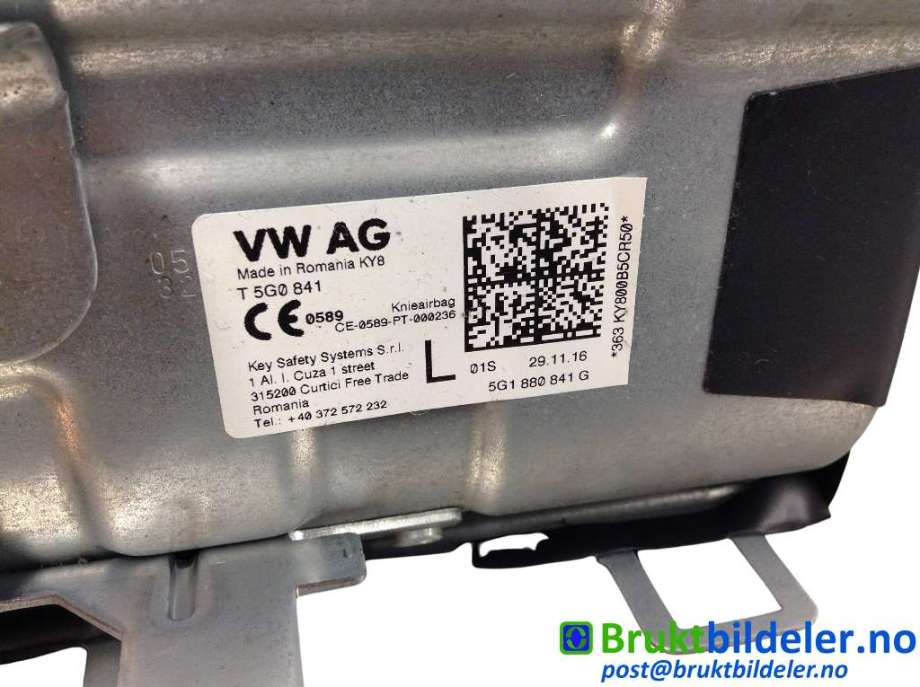 Airbag kne til VW Golf VII 2017-2020 (Fase 2)  (VOLKSWAGEN|5G1 880 841 G|)