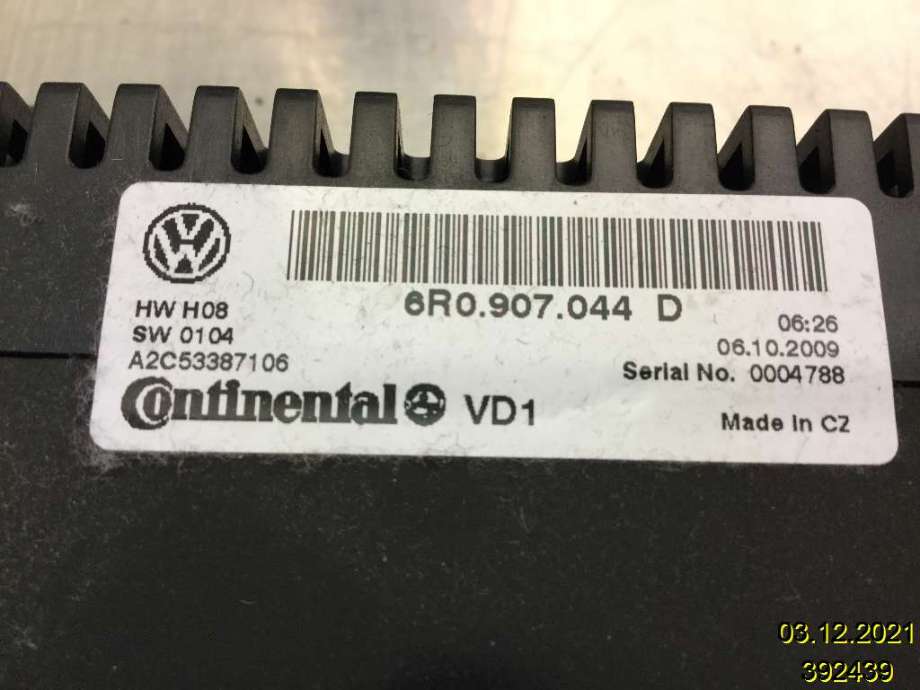 Varmeapparat betjening til VW Polo 2009-2014 (Type V, Fase 1)  (VOLKSWAGEN|6R0 907 044 D|)