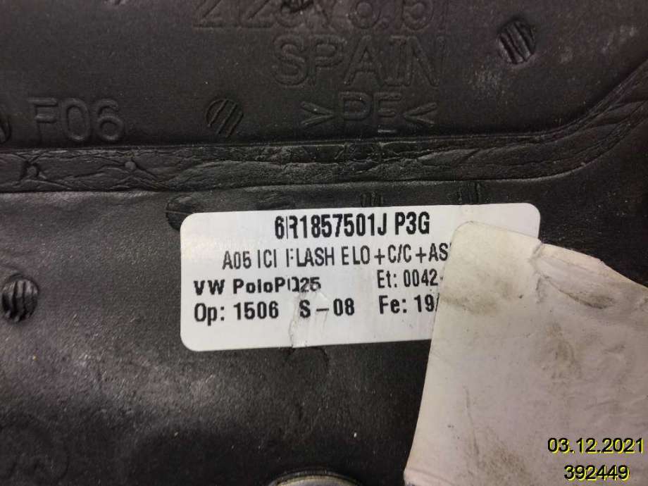 Speil venstre til VW Polo 2009-2014 (Type V, Fase 1)  (VOLKSWAGEN|6R1 857 501 J|)