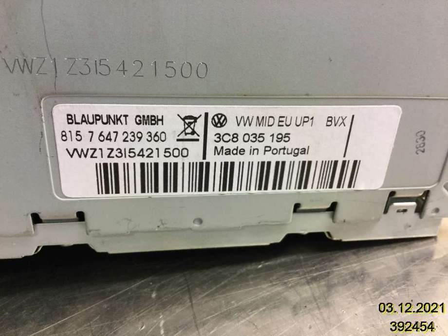 Bilstereo til VW Polo 2009-2014 (Type V, Fase 1) (VOLKSWAGEN|3C8 035 195|7 647 239 360|)