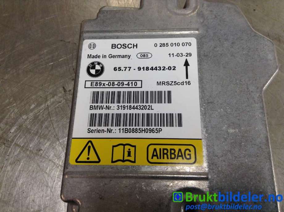 Airbag elektronikk til BMW X1 2009-2015 (E84) (E84) (BMW|65 77 9184432-02|0 258 010 070|)