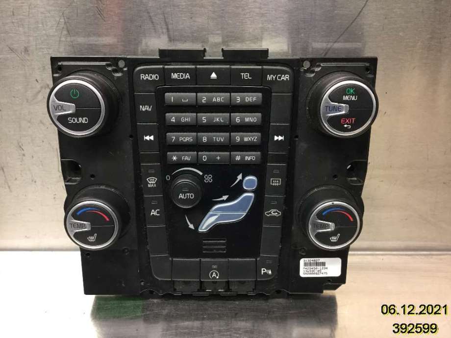 Varmeapparat betjening til Volvo V70, 2014-2016 (Type III, Fase 2)  (VOLVO|31324827)