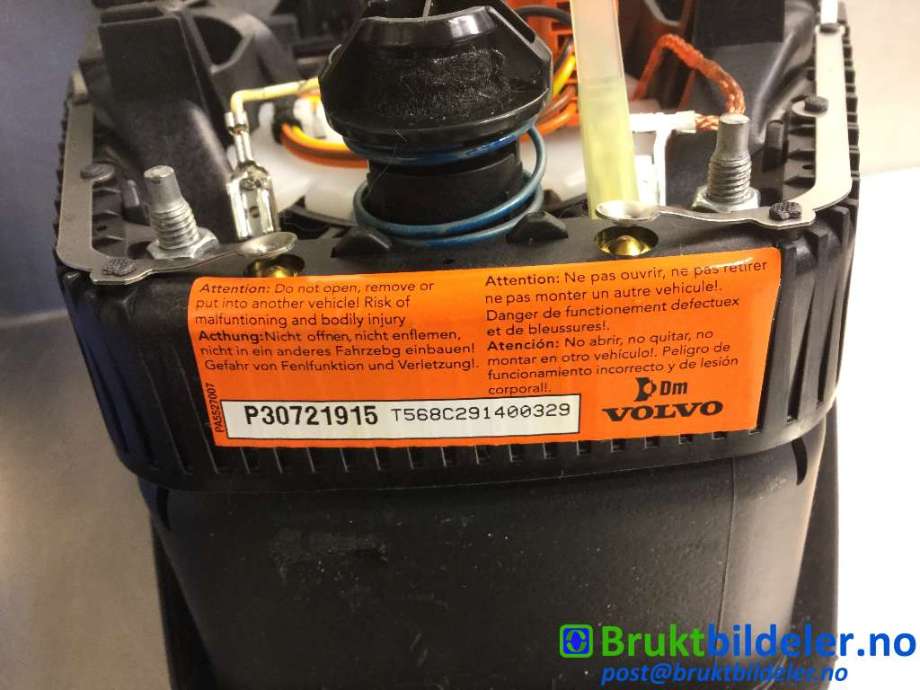 Airbag rattpute til Volvo V70 2007-2013 (Type III, Fase 1)  (VOLVO|30721915|2091274367|)