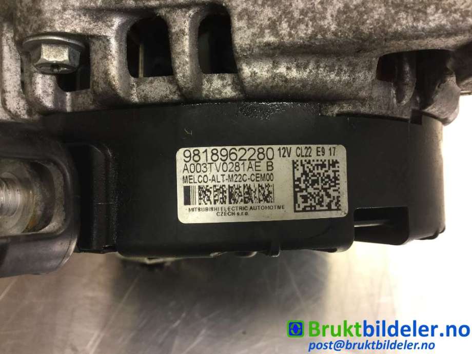 Dynamo til Peugeot Partner 2019-->> (Type III)  (PEUGEOT|98 189 622 80|A003TV0281AE|)
