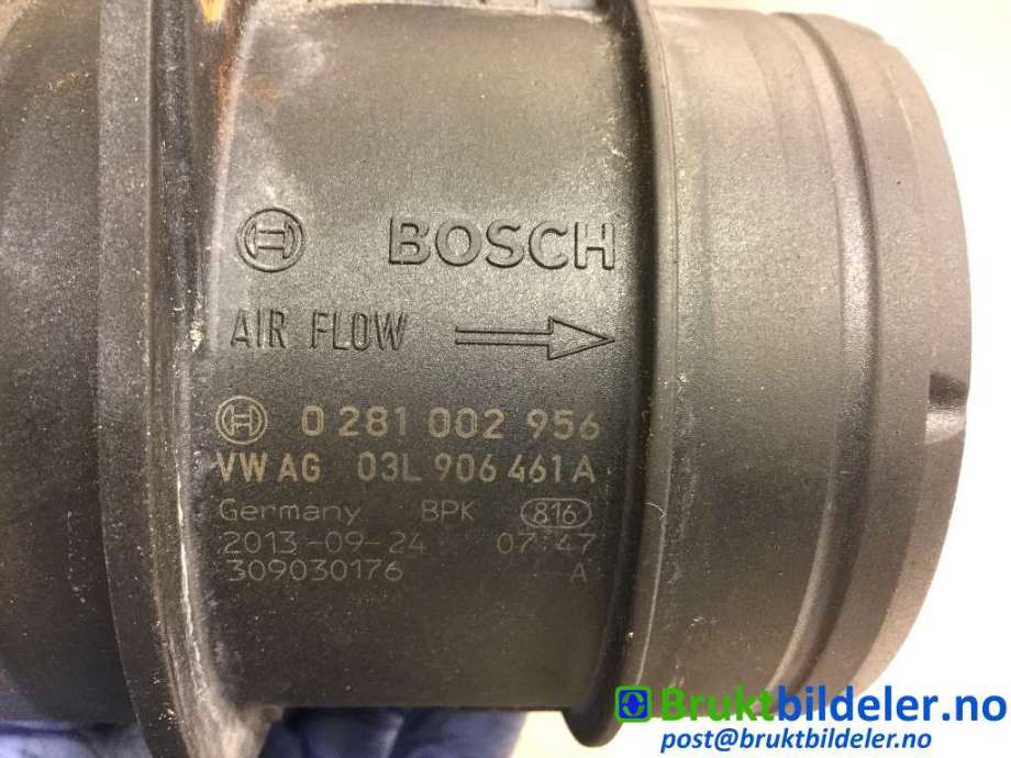 Luftmengde/luftmassemåler til VW Caddy 2010-2015 (Type III, Fase 2) (VOLKSWAGEN|03L 906 461 A|0 281 002 956|)