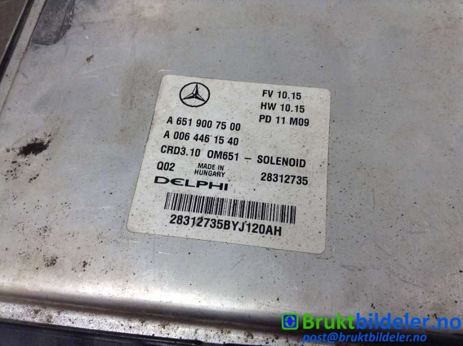 Styreenhet motor til Mercedes E-Klasse 2009-2013 (Fase 1) (W212) (W212) (MERCEDES|A 651 900 75 00|28312735|A 006 446 15 40)