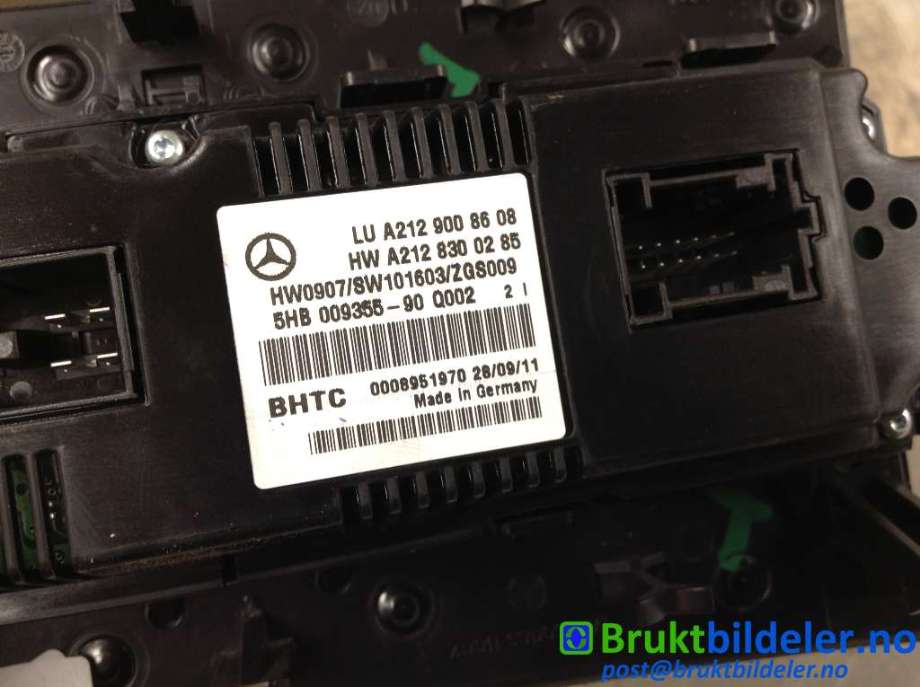Varmeapparat betjening til Mercedes E-Klasse 2009-2013 (Fase 1) (W212) (W212) (MERCEDES|A 212 900 86 08|5HB 009 355-90|)
