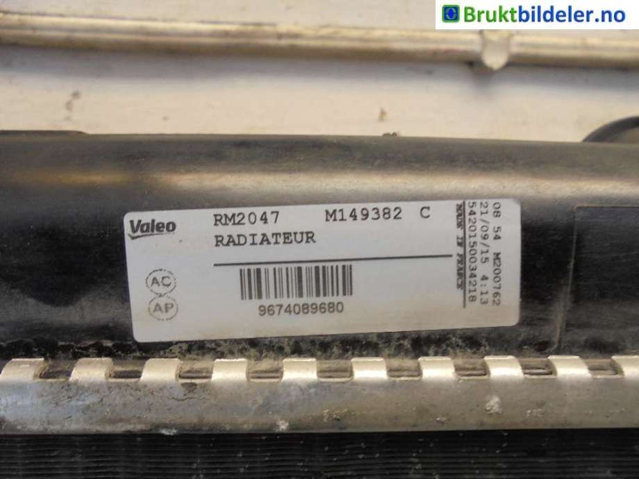Radiator (manuell gir) til Peugeot Partner 2015-2019 (Type II, Fase 2)  (PEUGEOT|9674089680|M200762 C|)