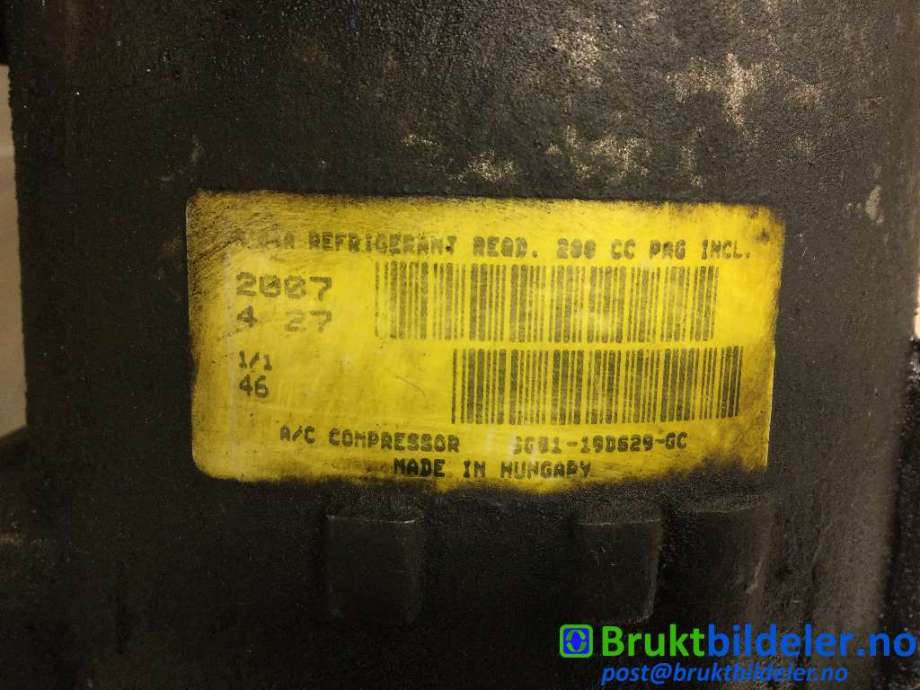 Aircondition kompressor til Ford Mondeo 2007-2010 (Type IV, Fase 1)  (FORD|3G91-19D629-GC|)