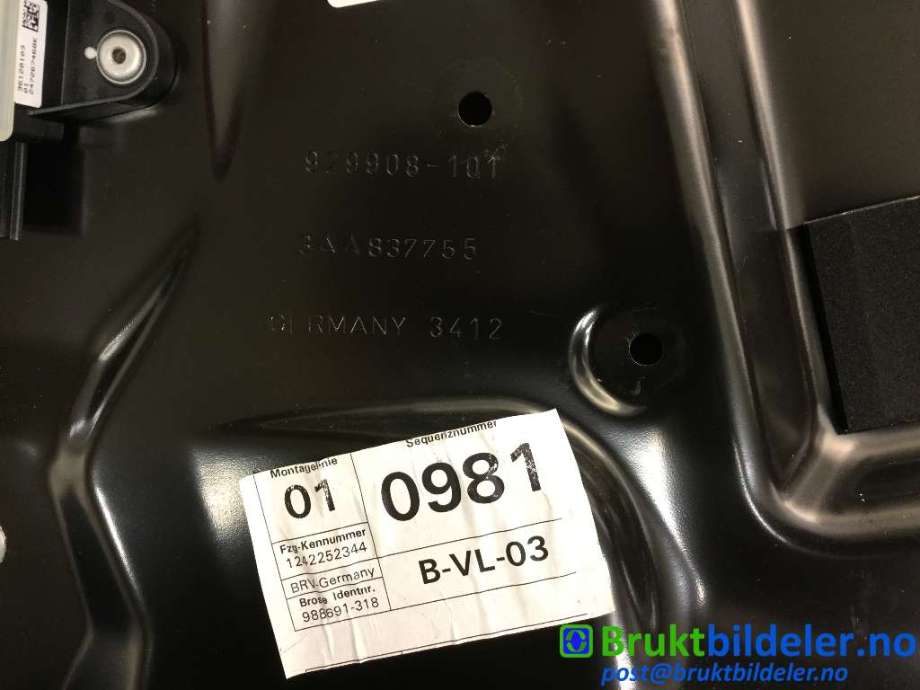 Ruteheis venstre foran til VW Passat 2011-2015 (B7) (B7) (VOLKSWAGEN|3AA 837 755|9299 08 101|)