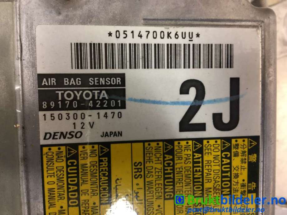 Airbag elektronikk til Toyota RAV4 2006-2009 (Type III, Fase 1)  (TOYOTA|89170-42201|150300-1470|)