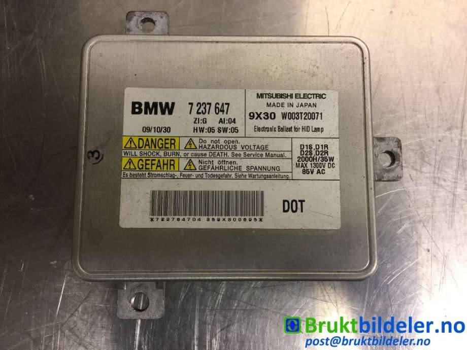 Styreenhet xenon/ballast til BMW 3-Serie 2005-2011 (E90/E91/E92/E93) (E90/E91/E92/E93) (BMW|7 237 647|W003T20071|)