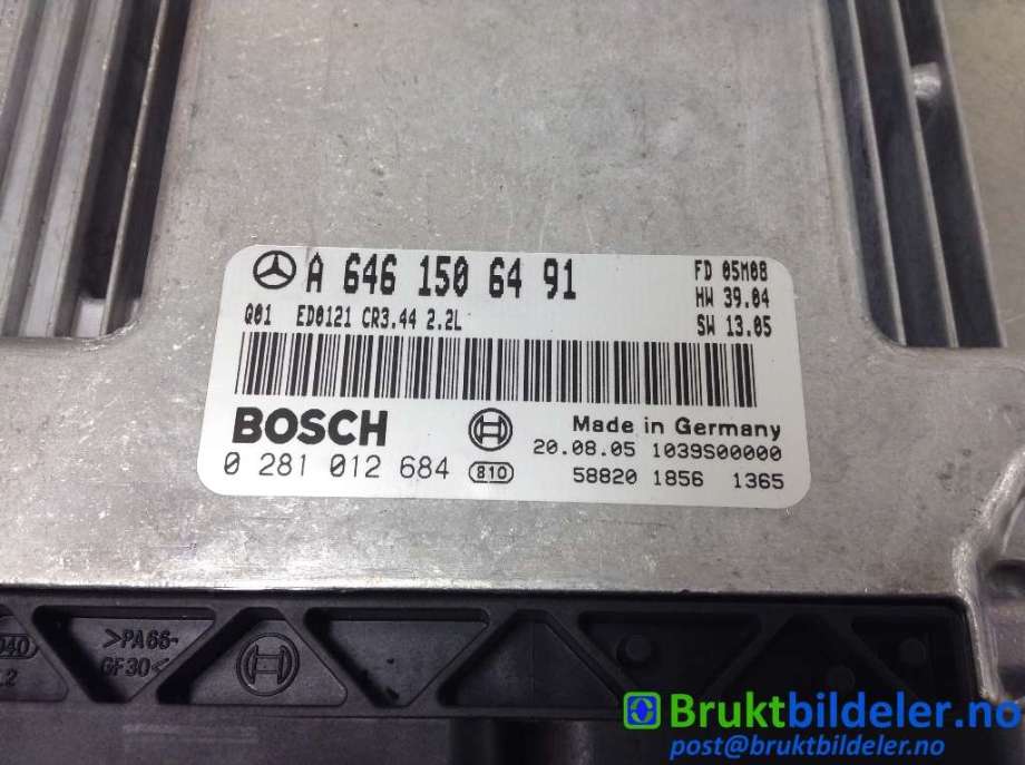 Styreenhet motor til Mercedes E-Klasse 2006-2009 (Fase 2) (W211) (W211) (MERCEDES|A 646 150 64 91|0 281 012 684|)