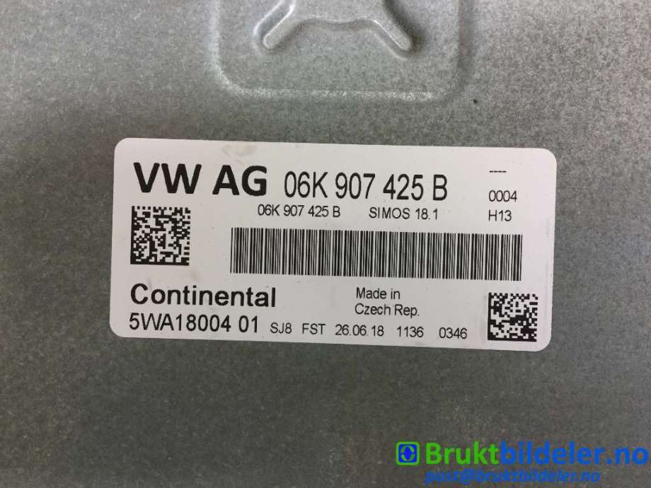 Styreenhet motor til Škoda Octavia 2017-2020 (Type III, Fase 2)  (SKODA|06K 907 425 B|5WA18004 01|)