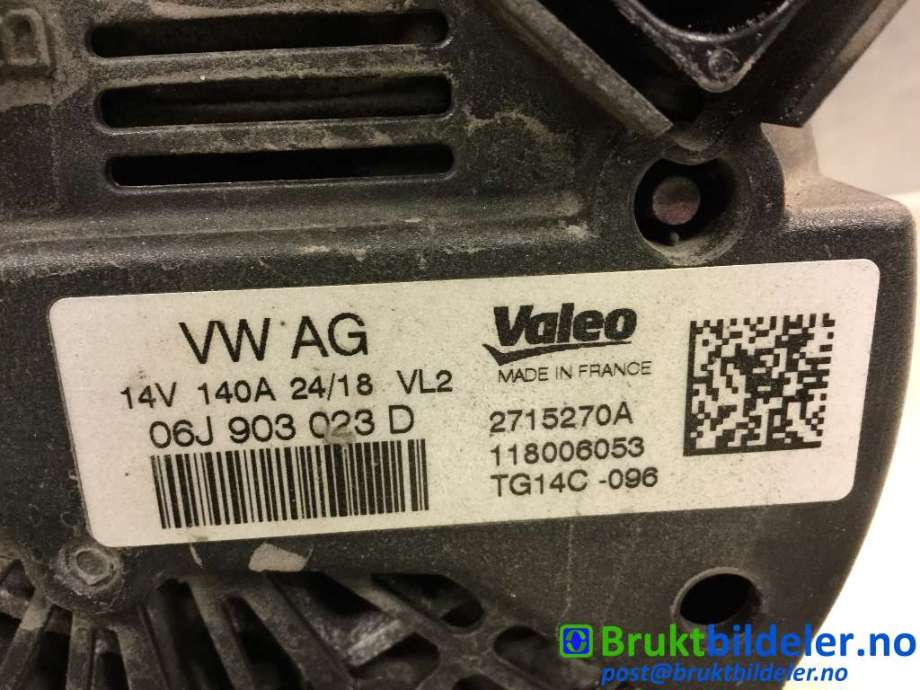 Dynamo til Škoda Octavia 2017-2020 (Type III, Fase 2)  (SKODA|06J 903 023 D|2715270A|)