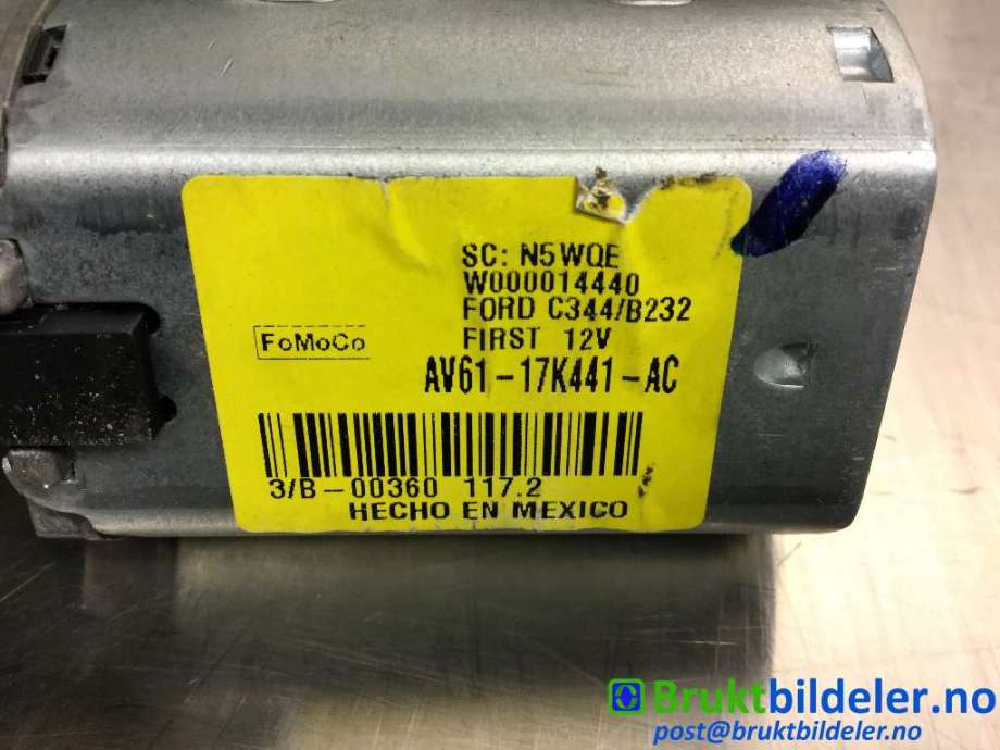 Viskermotor bakrute til Ford C-Max 2010-2015 (Type II, Fase 1)  (FORD|AV61-17K441-AC|)